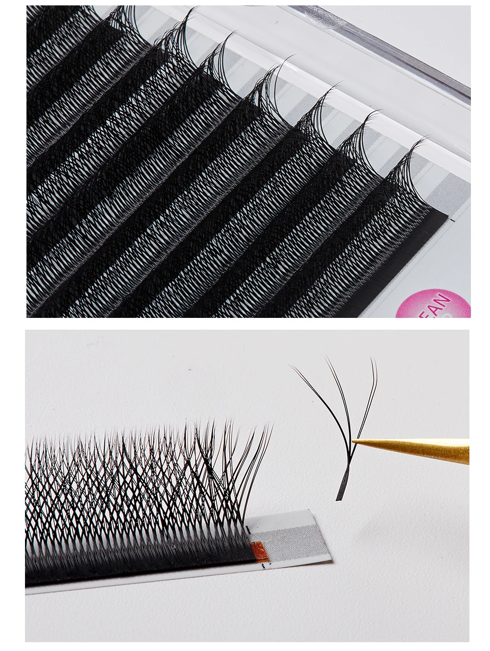 Yelix Brand 3D-W Doppelspitzen Vorgefertigte Volumen-Wimpernfächer für einen natürlichen, flauschigen Look mit nicht-zerfallenden Wurzeln, weiche, individuelle Cluster-Wimpern – Detail 8