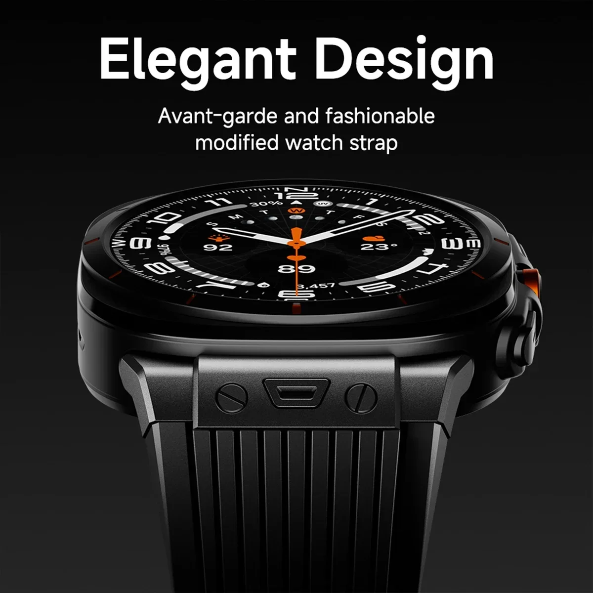 Metal No Gaps Curved End Silicone Strap for Samsung Galaxy Watch 7 Ultra 47mm Luxury Sport Band for Galaxy 7 Ultra 47mm Bracelet