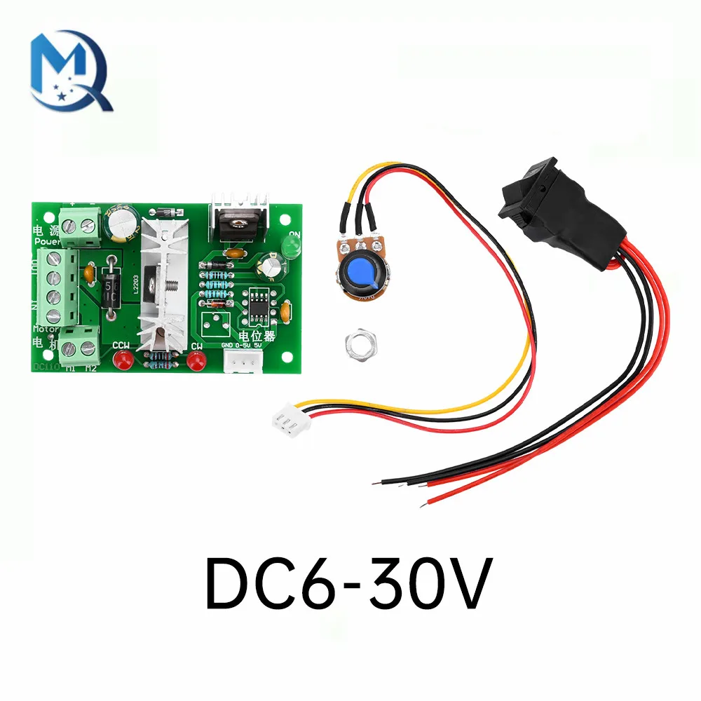 PWM DC Motor Speed Controller DC6-60V 20A Supports PLC Analog Quantity 0-5V PWM 6-30V Forward And Reverse Controller Motor Speed