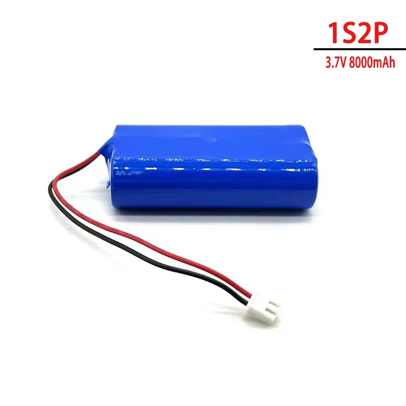3.7V 8000mAh 1S2P, Batería De Iitio Recargable 3,7 V, 8A,18650, Megáfono Placa D E Protección de Altavoz + Enchufe