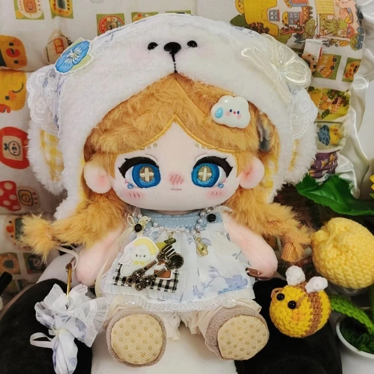 

Anime Game Identity Ⅴ Anne Lester Cosplay Cotton Doll Decorate Furry Naked Baby Costume Change Figures Maumet Gift Puppet