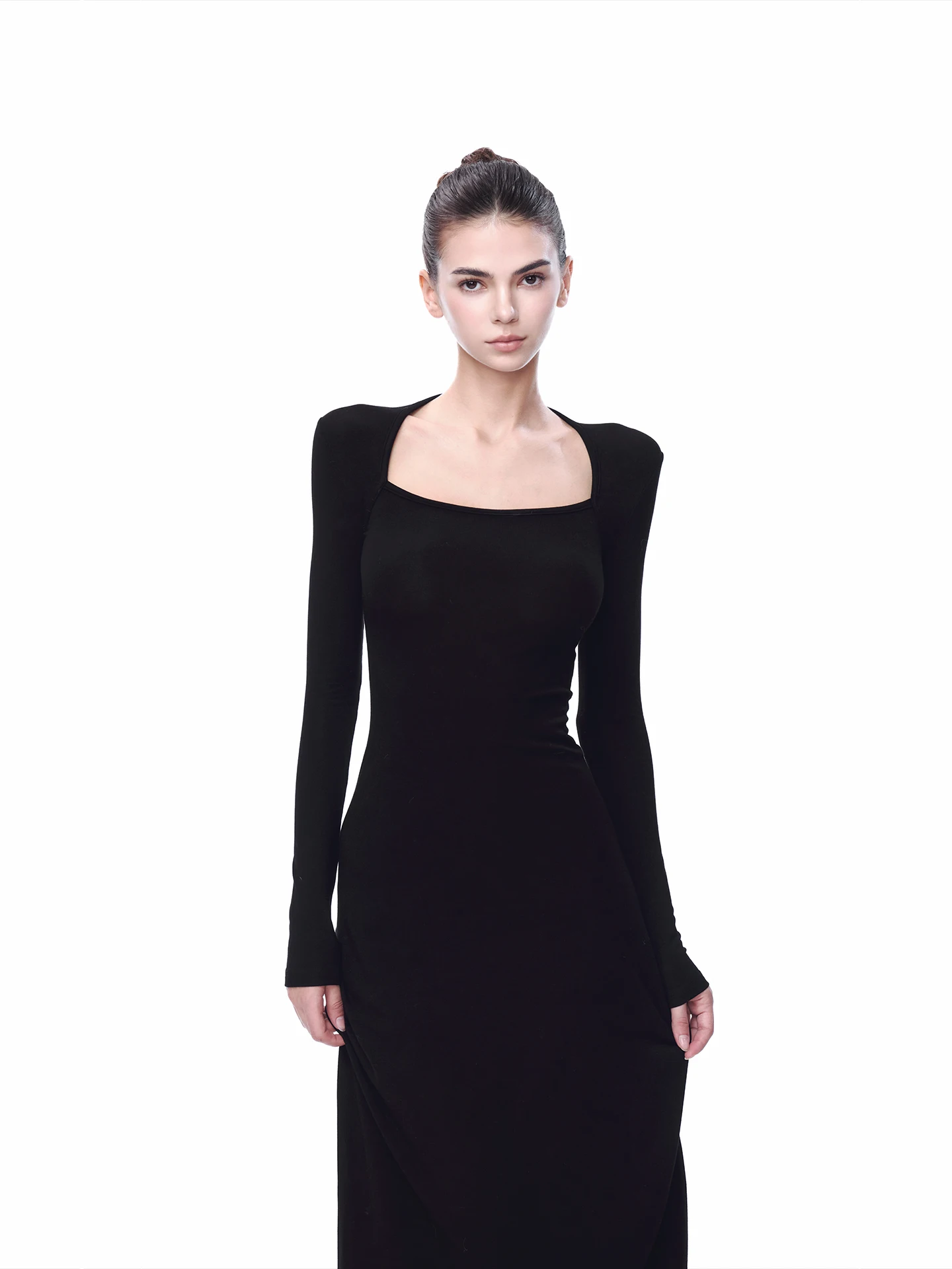 

Женское платье JLAUNT с длинным рукавом, облегающее, с завышенной талией, осенне-зимнее, модное, повседневное, вязаное, с юбкой-«рыбий хвост»