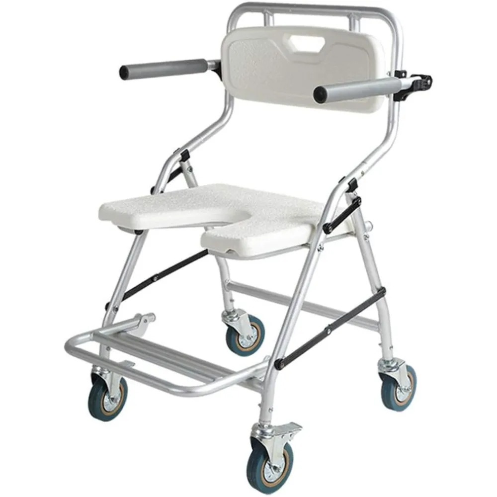 Commode seat Elderly Bedside Commode Shower Wheelchair Toilet Bath Chair Non-Slip Bath Bench for The Disabled Pregnant Woman