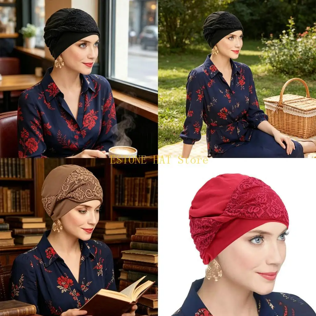 49MF Lace Head Wrap for Daily Wear and Full Coverage Styling Needs