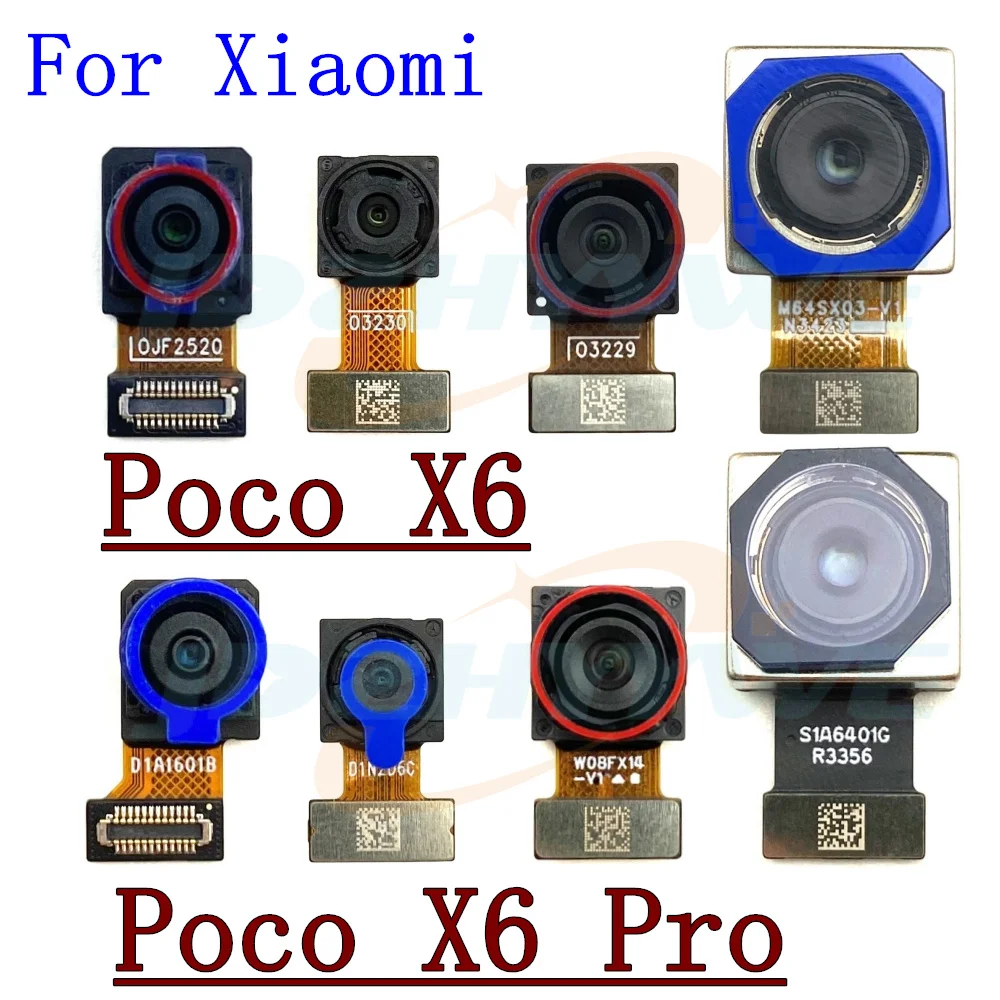 Front Rear Camera For Xiaomi Poco X6 Pro X6pro Frontal Selfie Facing Wide Main Back Camera Module Flex Cable Parts