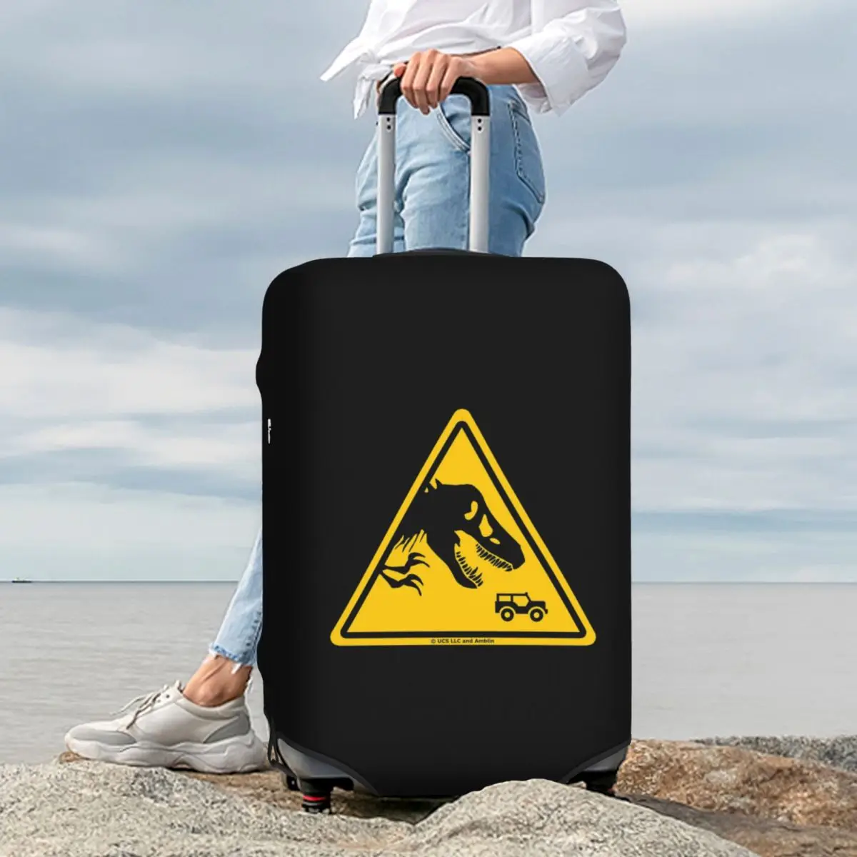

Jurassic Park (5) Suitcase Cover Protection Elastic Travel Luggage Protector Covers for 18-32 Inch