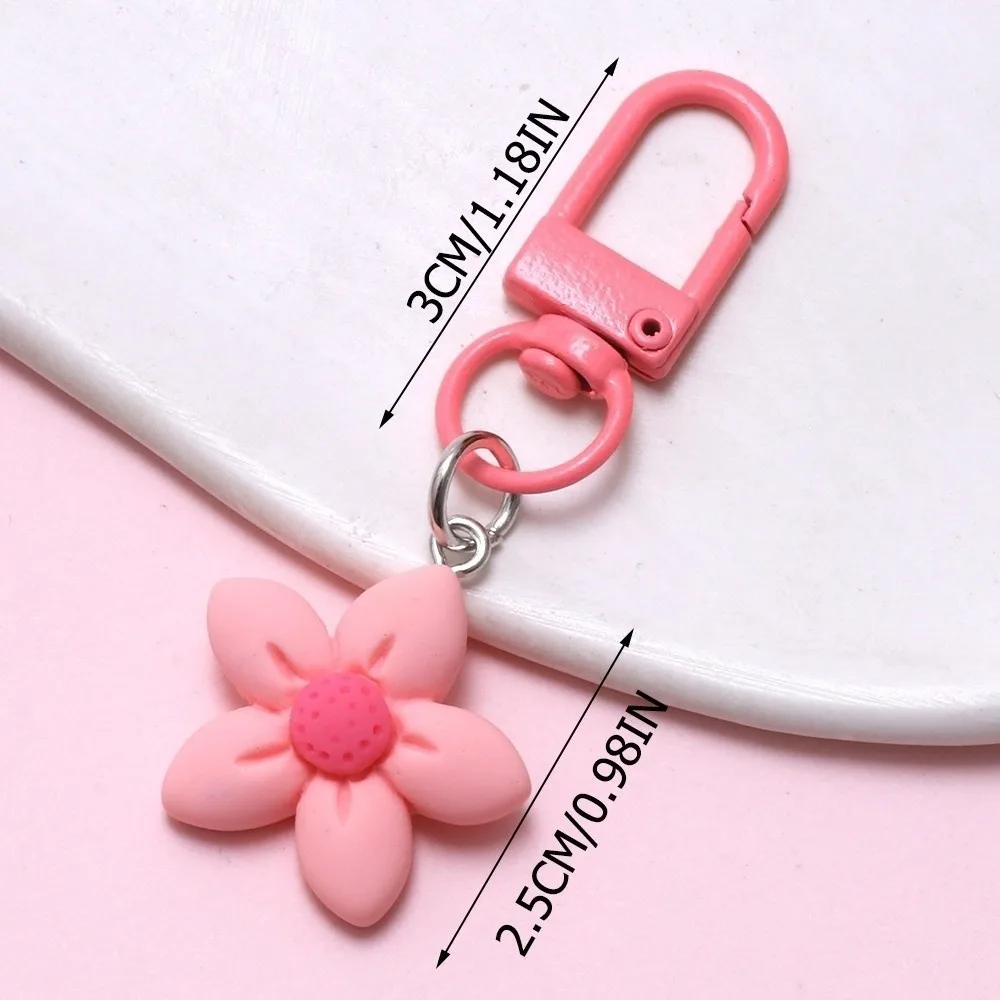 

New Resin Flower Keychain Colorful Floral Car Key Ring Backpack Hanging