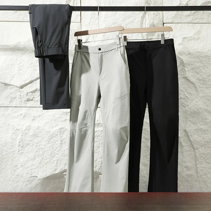 

Мужские повседневные брюки с 3D индивидуальным принтом, легкие, дышащие, универсальные, весенние, модные, с длинными прямыми штанинами, однотонные