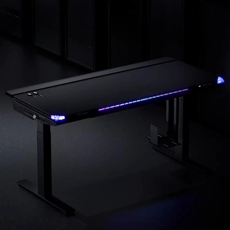 Intelligent cool lighting dual motor e-sports lifting table game computer table