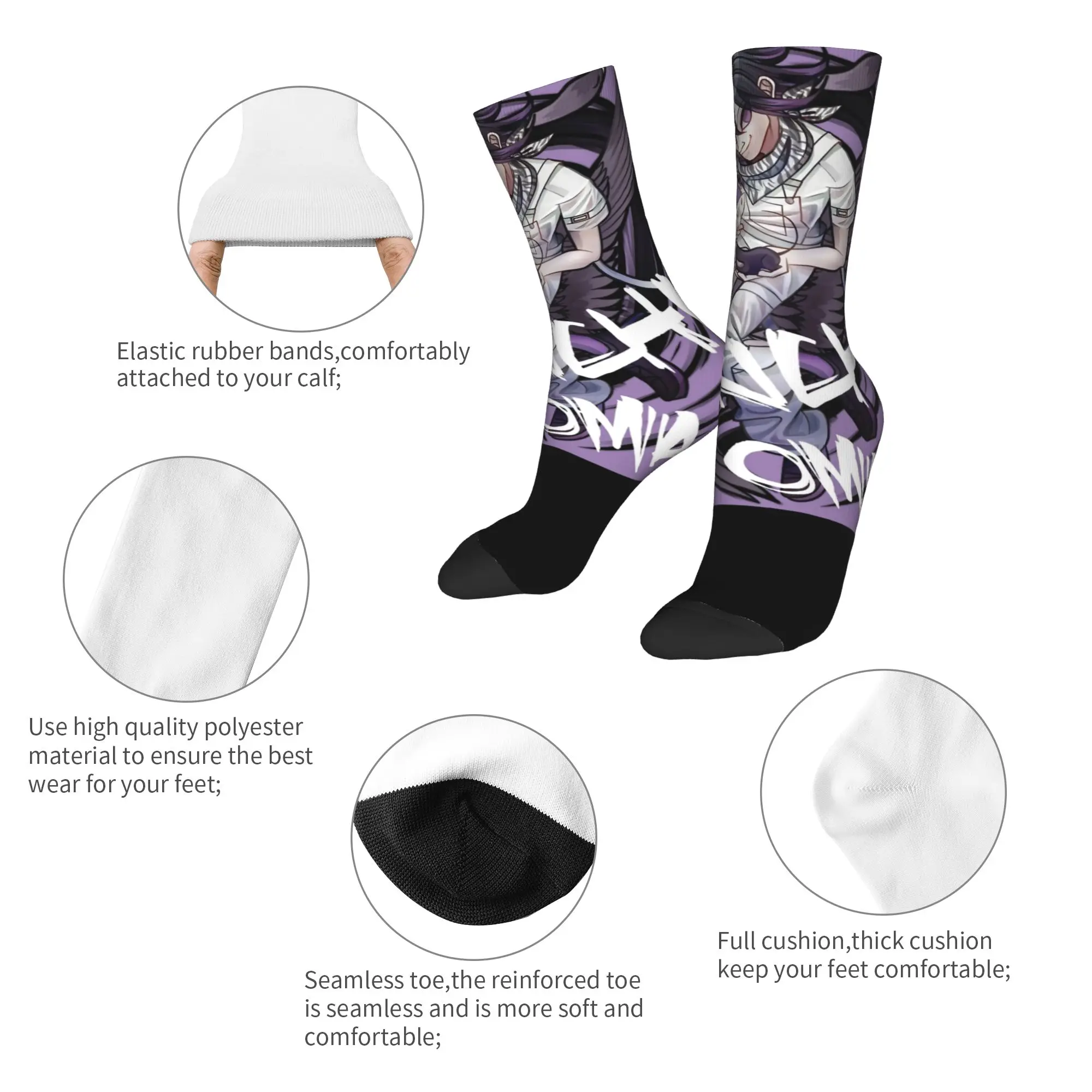 Winter Warm Hip-hop Women Men Kokichi Manga Collection Socks  Non-slip Skateboard Socks