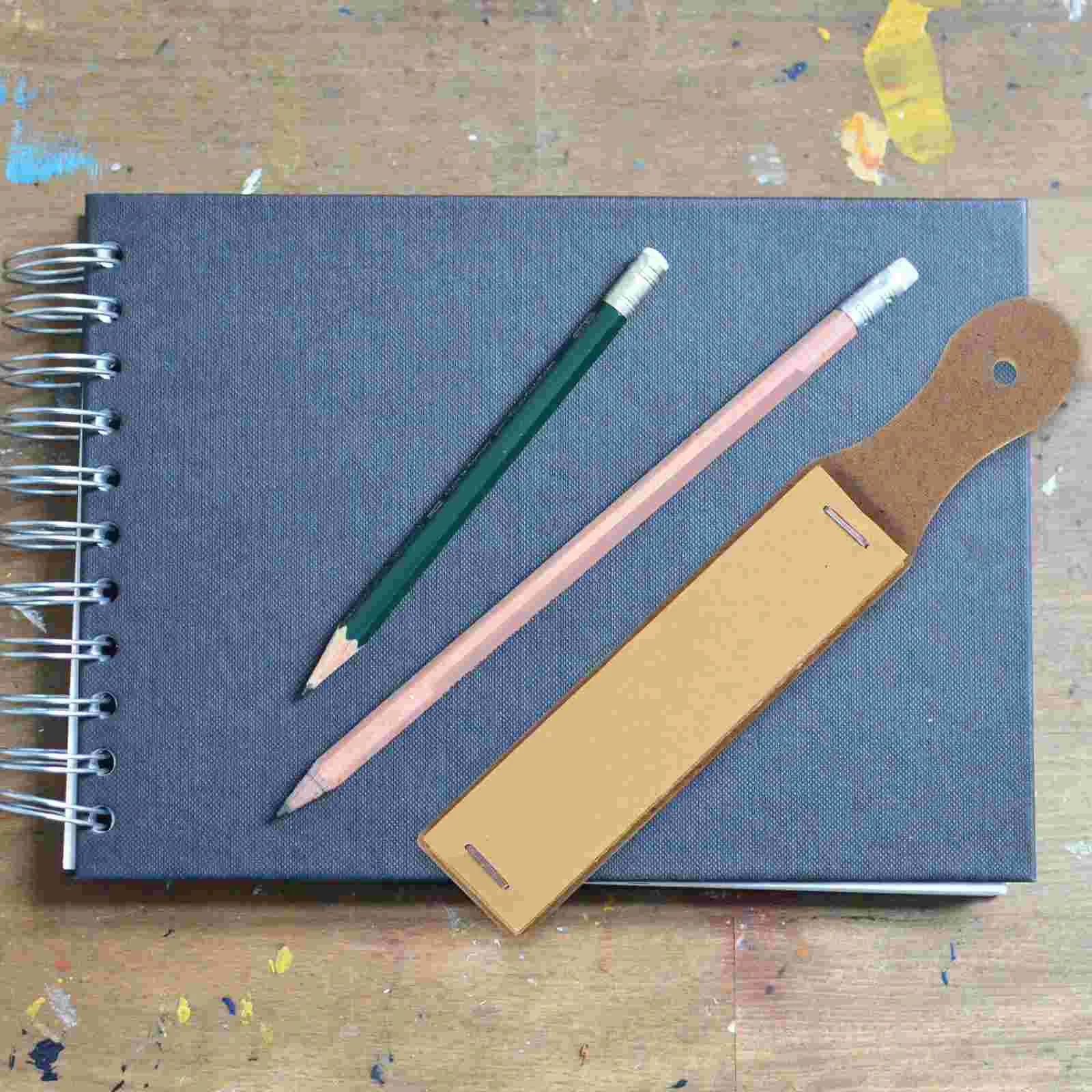 4 Pcs Blue Pens Student Pencil Sandpaper Boards Drawing Supplies for Artists Sketch DIY Painting Light Brown Polishing