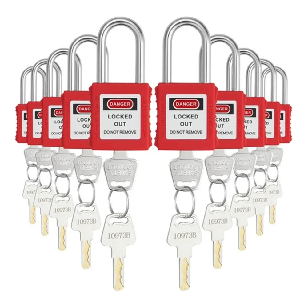 

Secure Lock Tag Set 10pcs Steel Beam Locks Rustproof and Waterproof for Efficient Locking and Equipment Maintenance