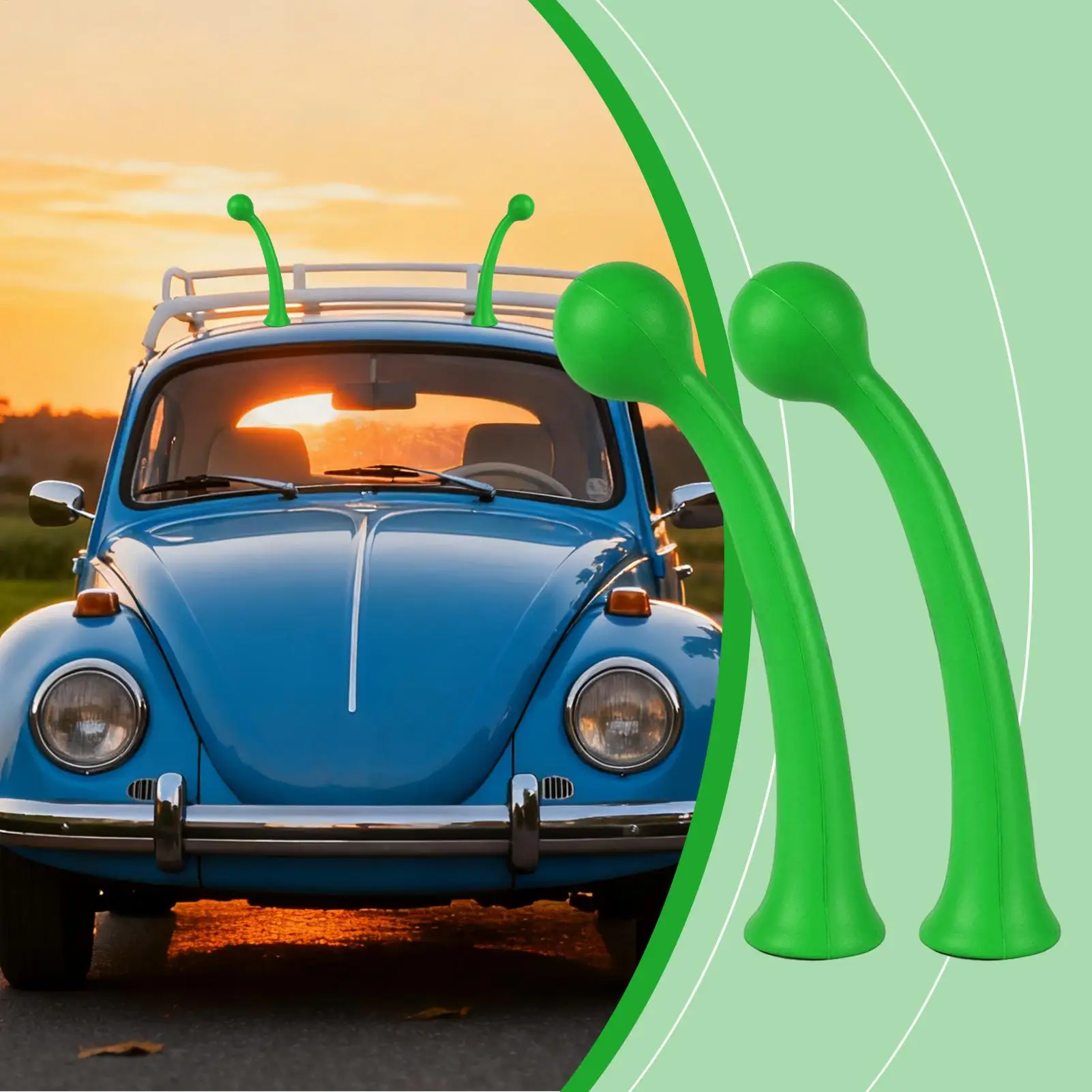 2pcs Car Roof Decoration 3D Self Adhesive Funny Snail Tentacles Decal Car Exterior Sticker Car personality for SUV Sedan Truck