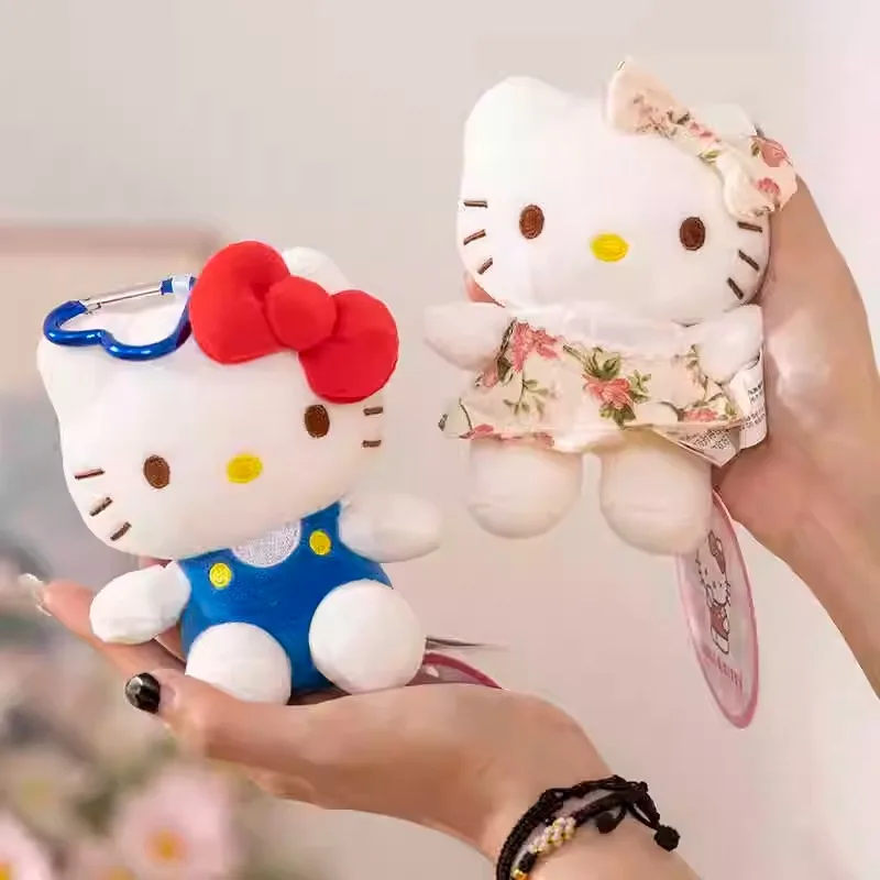 سلسلة مفاتيح سانريو مرحبا كيتي الأصلية للأطفال ، قلادة حقيبة مدرسية للسيارة ، ألعاب قطيفة ، حلقة مفاتيح ، بلوشي ، عيد ميلاد ، هدية عيد الشكر ، فتاة لطيفة
