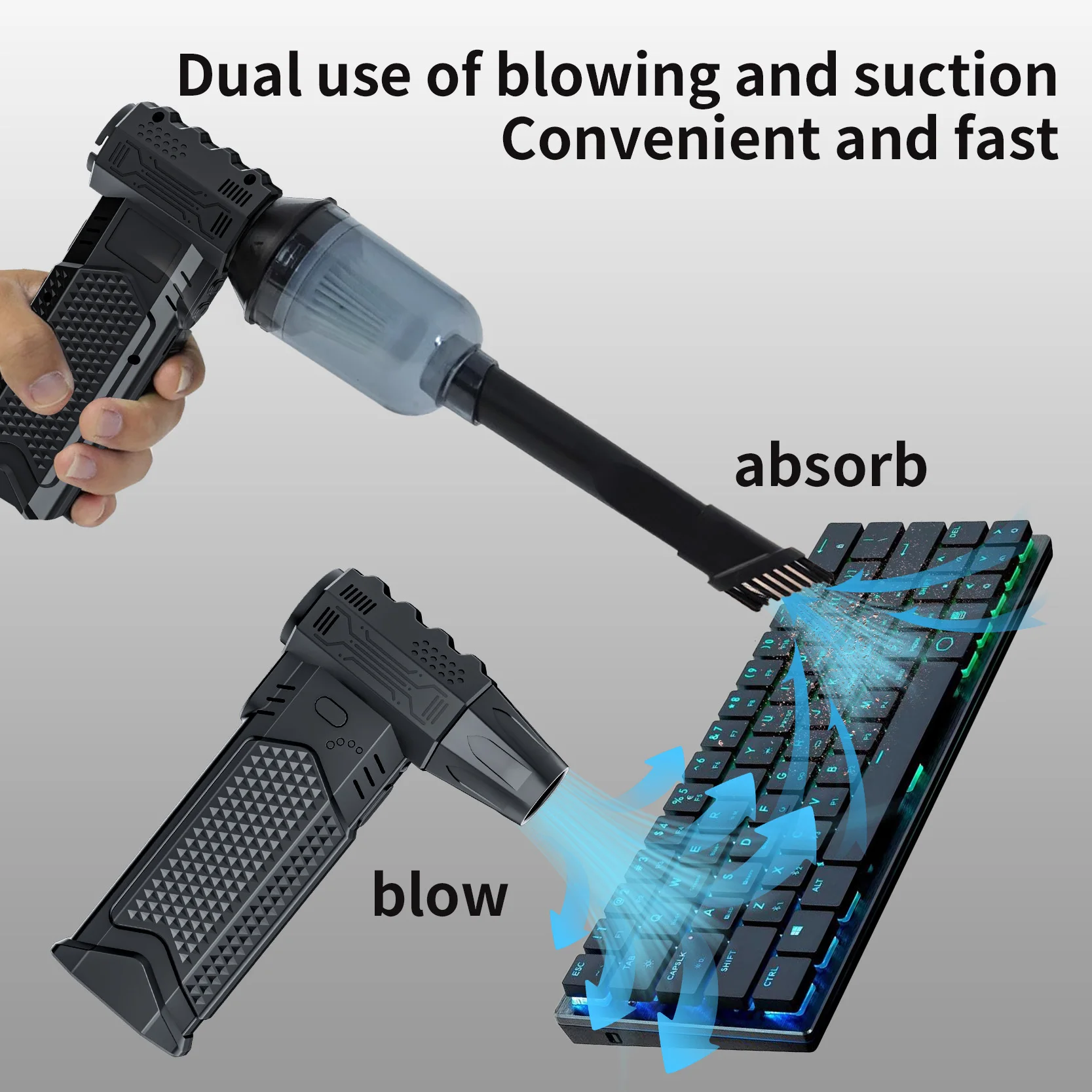 Powerful 990000 RPM Turbo Fan Air Blower Portable Wireless Dust Cleaner TypeC Charging Brushless Jet Blower Outdoor Home Clean