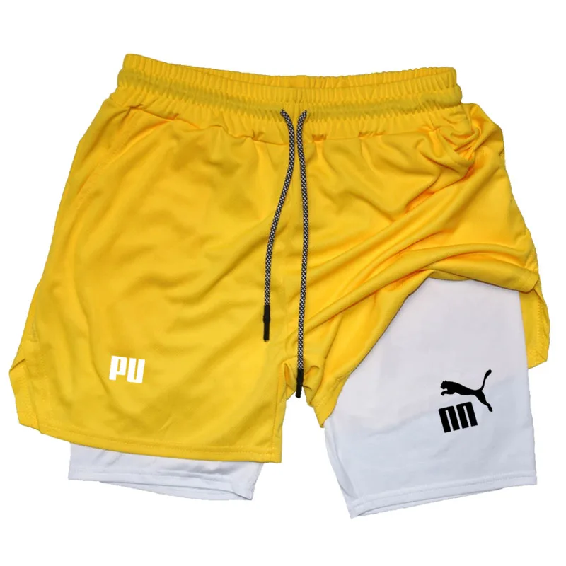 Men\'s Running Shorts Jogging Casual Sports Shorts Mens Gym Fitness Training Shorts Brand Print