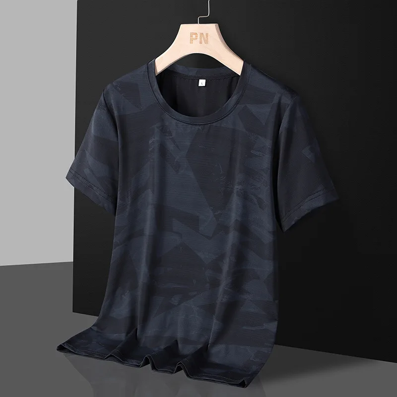 

New Summer Casual Short-Sleeved Men's T-shirt Comfortable Breathable Round Neck Pullover Tops Street Daily Simple Male Clothing
