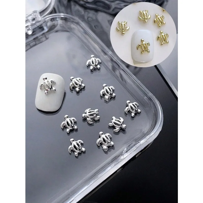 20Pcs Ocean Series Turtle Metal Nail Charms, Summer Ocean Theme Ornaments for DIY Manicure Nail Art Multi-purpose Decor Supplies