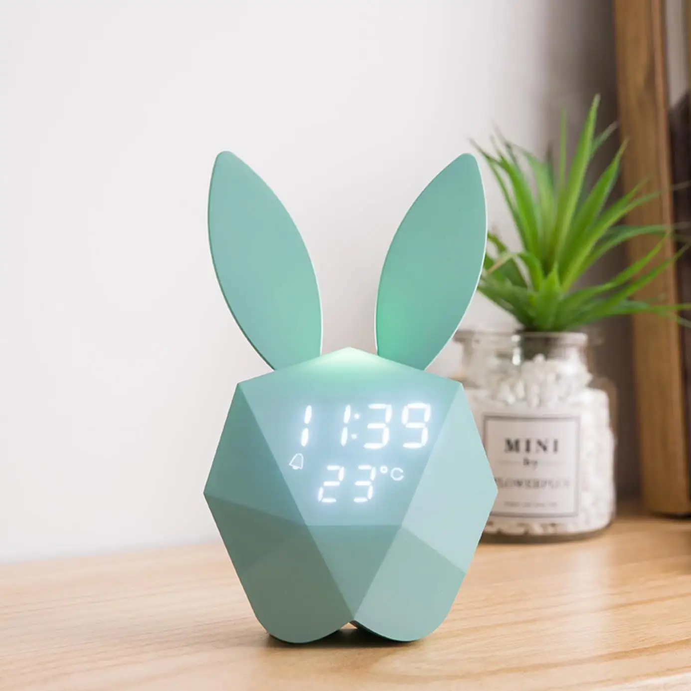 Novelty Rabbit Alarm Clock Night Light Students Charge Led Induction Lamp Smart Home Lover Holiday Gift Lamp