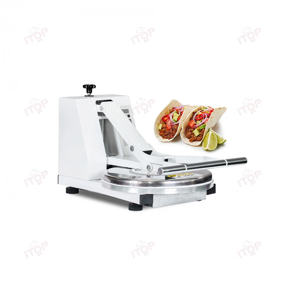 

Stainless Steel Automatic Dough Pressing Machine 18 Inch Round Pizza Making Machine Pizza Crust Presser With Heating