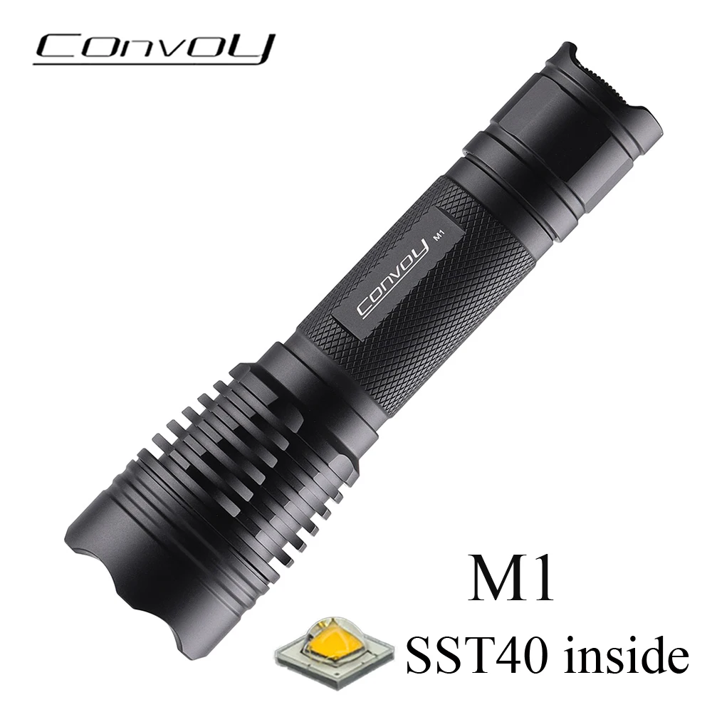 Flashlight Convoy M1 SST40 Linterna Led Tactical High Powerful Torch 18650 Linterna Camping Fishing Portable Lighting