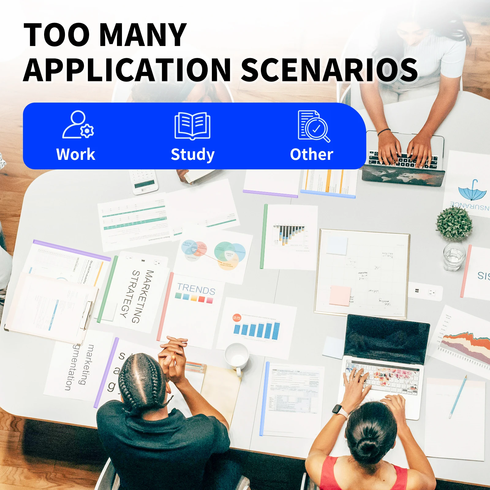 HUAJIE 10 عبوات من أغطية التقرير الواضح مقاس A4 مع قضبان منزلقة، ومجلدات ملفات بسعة 70 ورقة للمدرسة والمكتب والاستئناف والمستندات