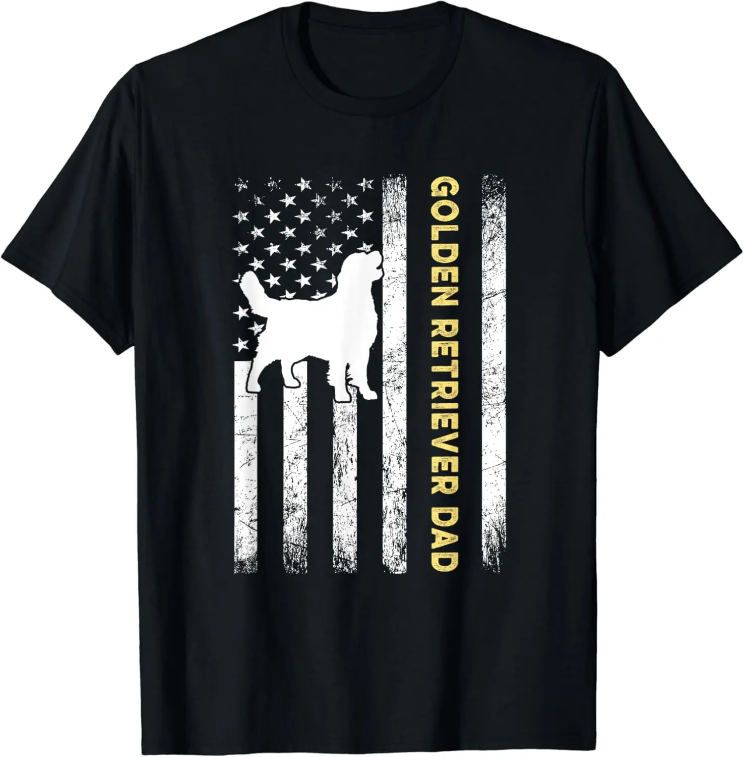 

Best Golden Retriever Dad Ever Dog Lover American Flag T-Shirt