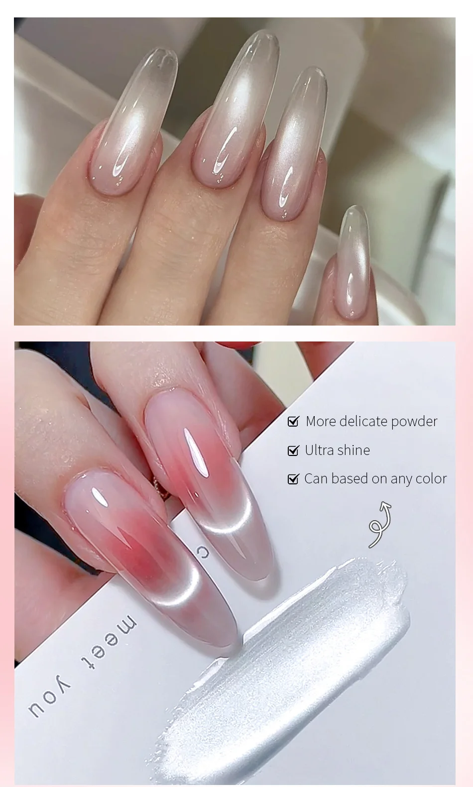 BORN PRETTY 10 ml Glitzer-Spiegel, Porzellan, weiße Katze, magnetisches Gel, semi-permanent, Soak Off UV-LED-Gel, Maniküre, Nagelkunst-Lack – Detail 3