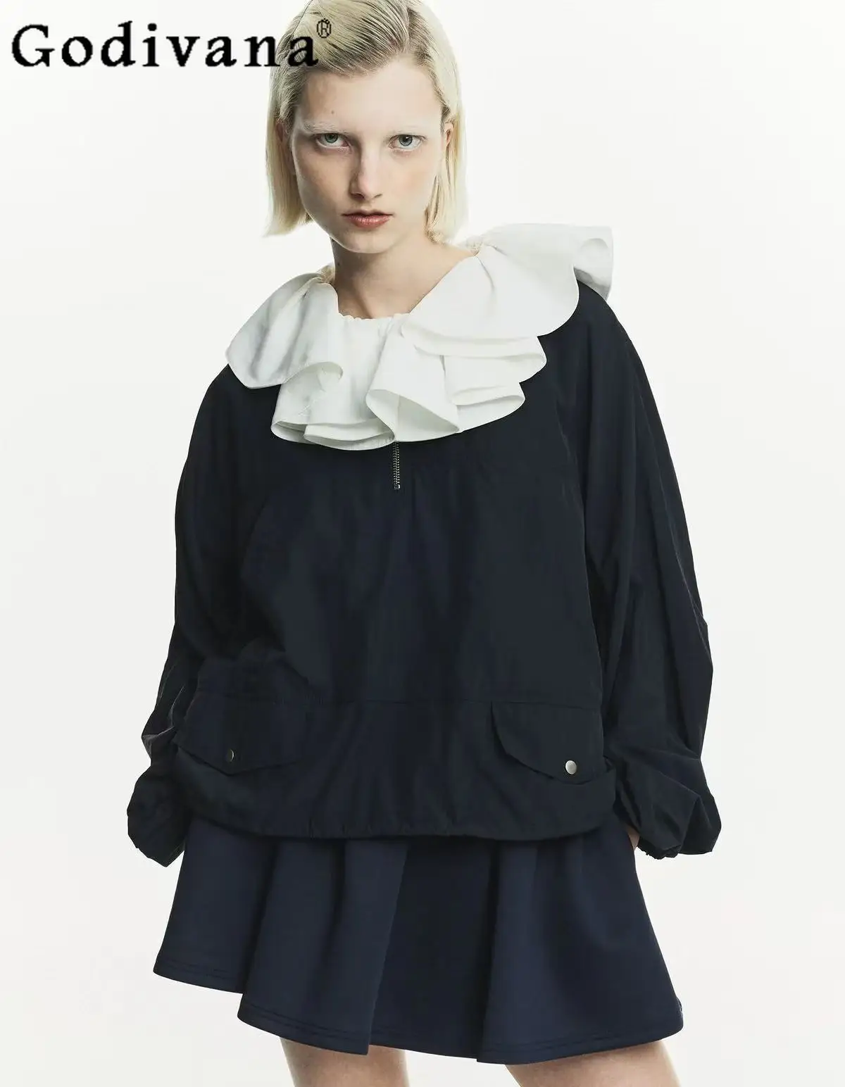 

Japanese Sweet Fashion Casual Sweatshirt Spring Autumn New 2025 Women's Slim Zip Long Sleeve Tops French Elegant Basic Hoodies