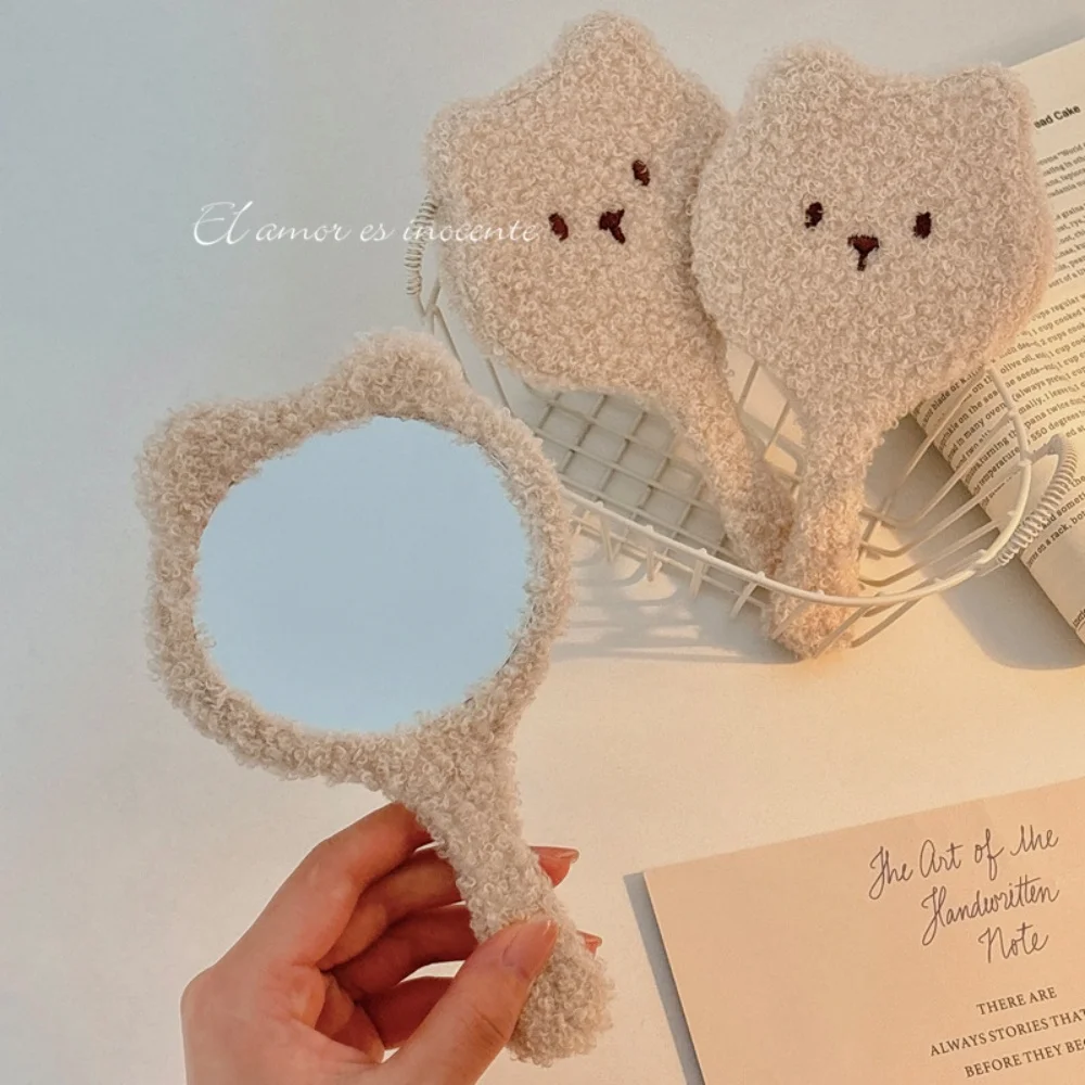 مرآة مستحضرات التجميل المستديرة لسطح المكتب، مرآة مكياج محمولة لطيفة لطيفة للسفر، مرآة محمولة لإجراءات التجميل على ظهره #1