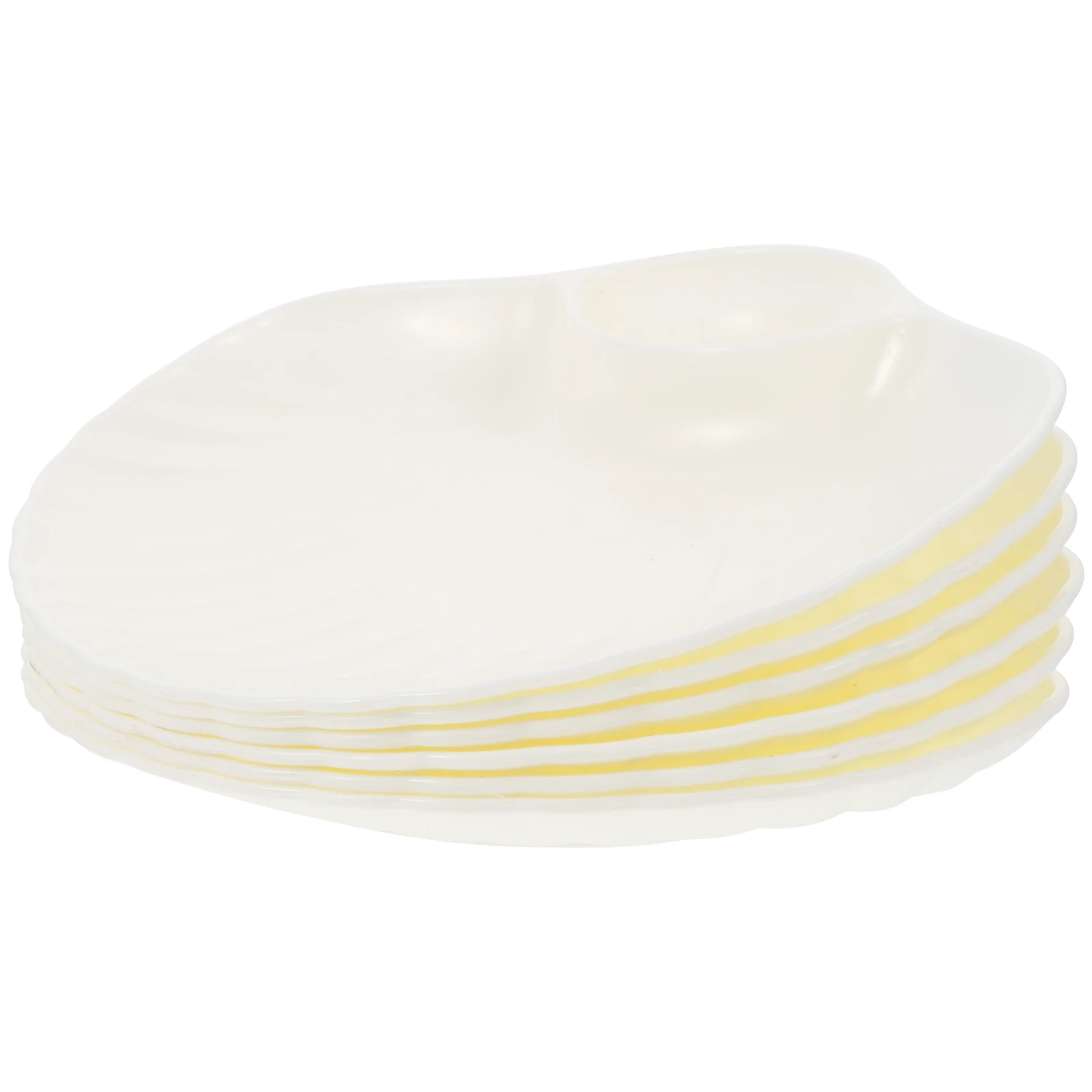 

6pcs Shell Shaped Sushi Plate Pp Lightweight No Overflow For Sashimi Dumpling Serving Japanese Food Reusable Dipping