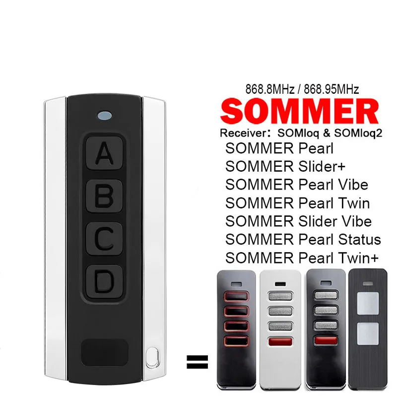 

SOMMER SOMloq Pearl Vibe Twin Status 4018 TX55 TRX55-868 4018V000 4018V003 4018V001 Remote Control Garage Door Opener 868MHz