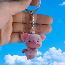2D Acrylic Pig Keychain Student Gift Bag Lanyard Women's Bag Pendant Keychain Cute Things Cheap Gift For Best Friends