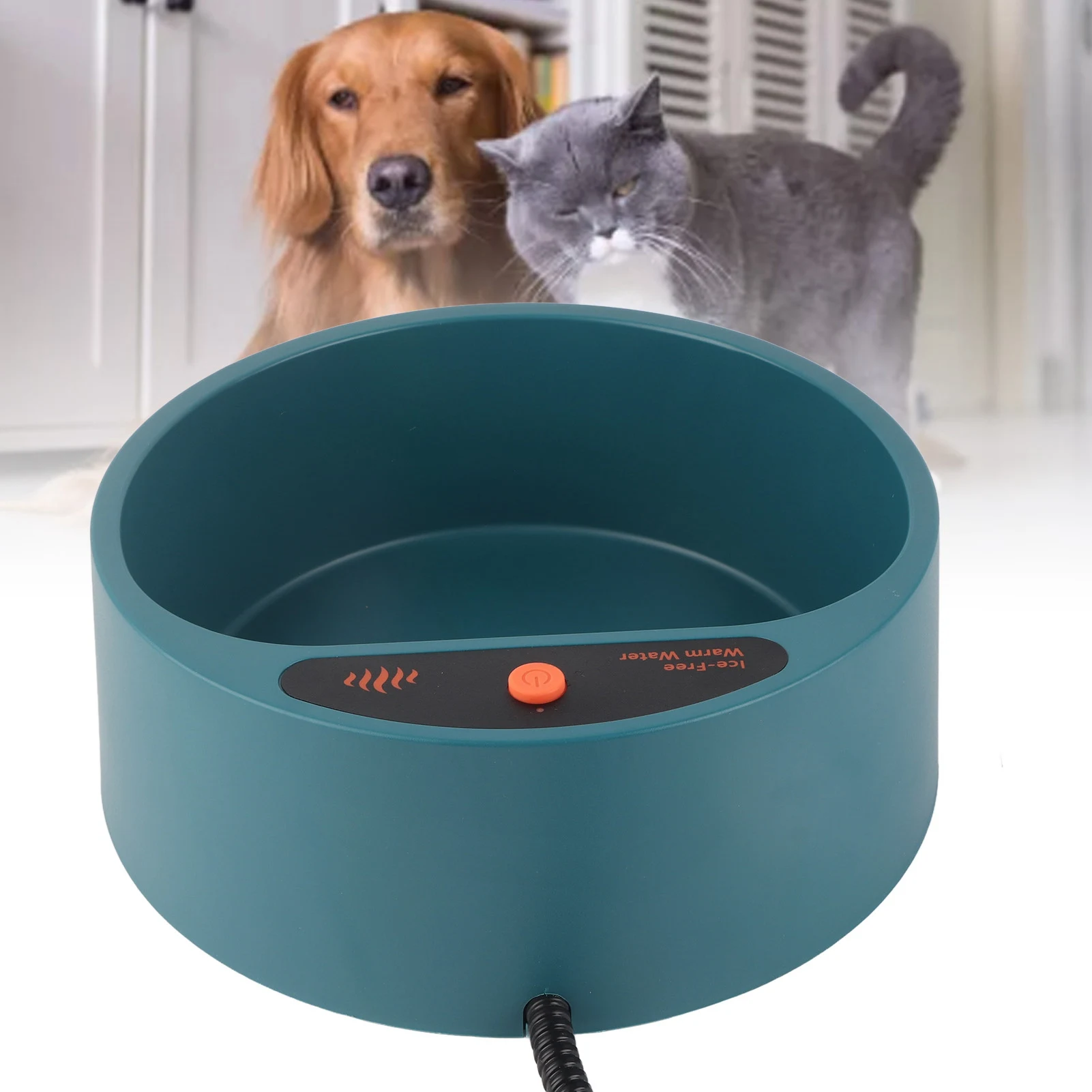 

Dog Cat Heated Bowl Automatic Constant Temperature Heat Preservation Pet Thermal Water Bowl With Waterproof Switch EU/US/UK Plug