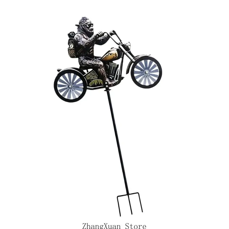 Einzigartiges Biker-Windspiel aus Metall, Gartendekoration für Terrassen, Rasen, Landschaft, 3 x – Detail 9