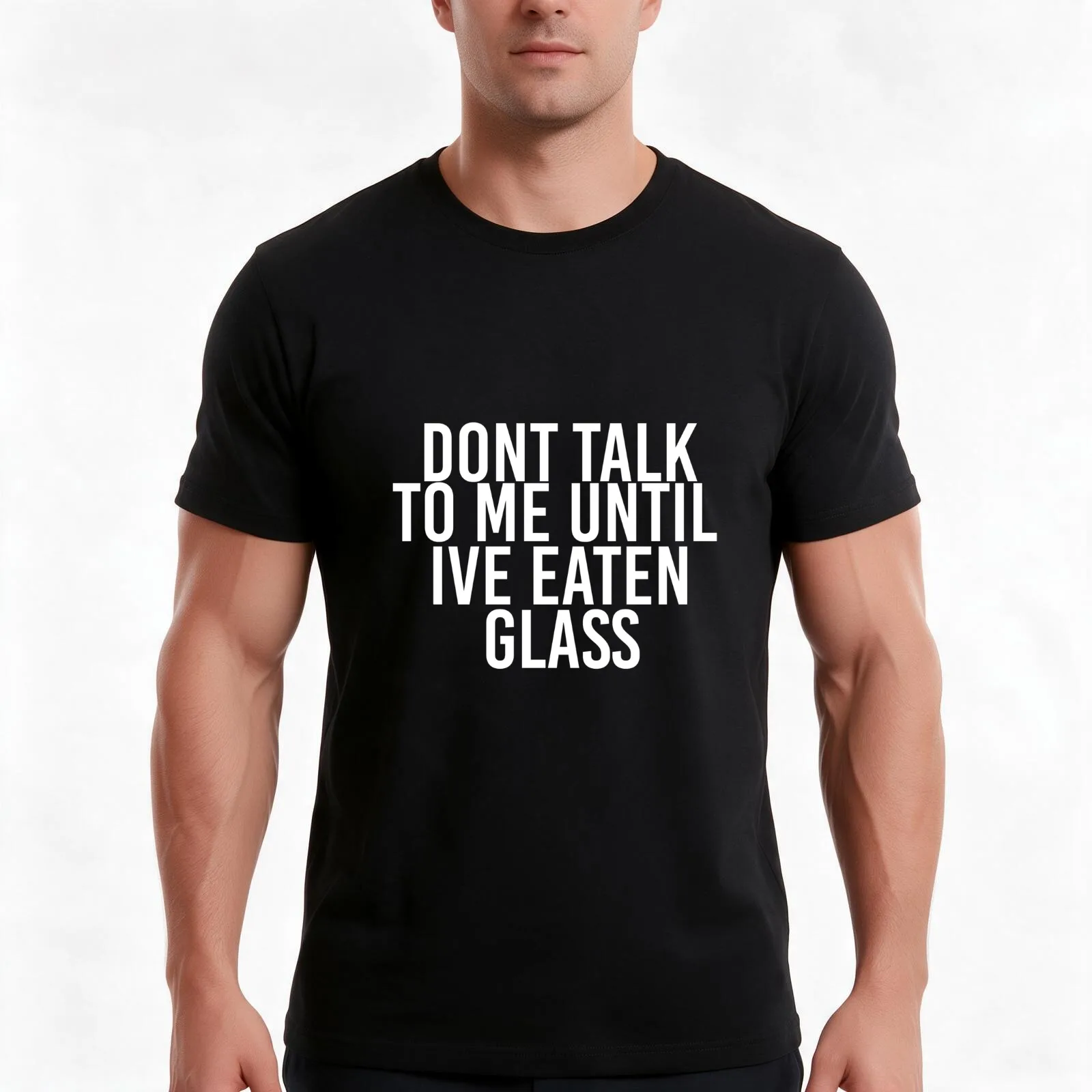 Dont Talk To Me Until Ive Eaten Glass T-Shirt, Summer Casual Cotton Tee, Oversized Streetwear Tops, Vintage Graphic Print
