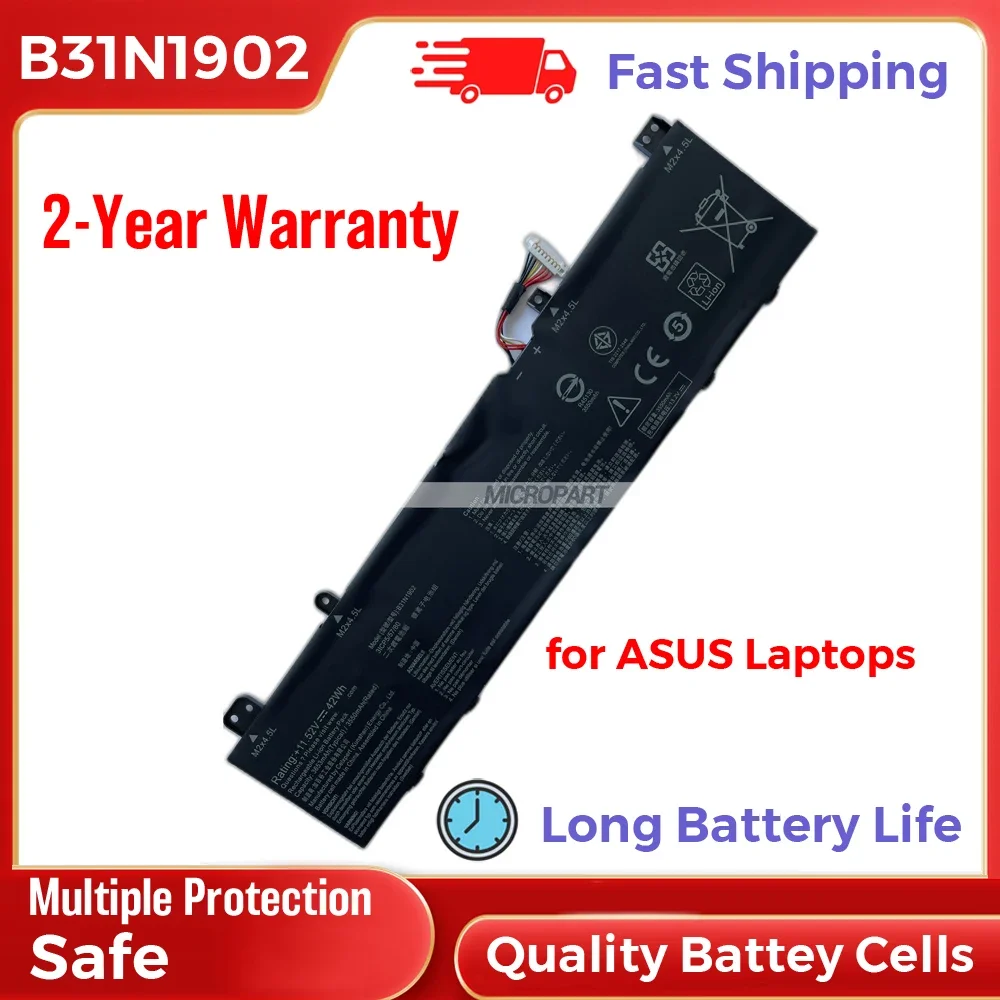 

Li-ion B31N1902 Battery Replacement for Asus Laptop Computers Long Battery Life 11.52V 42Wh