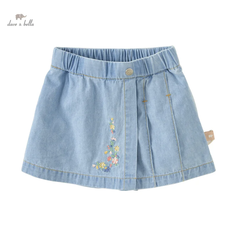 Dave Bella Children's Cowboy Culottes Kid's Clothes Girls 2024 New Summer Baby Casual Fashion Skirt Shorts Charm Cute DB2240577