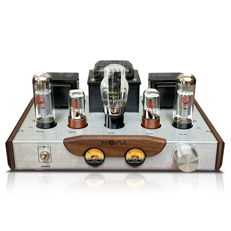 Amplifier Tabung M-122 MONA HIFI EL34 Single End Kelas A High Fidelity BT Vacuum Tube Amplifier 8W+8W 4ohm/8ohm