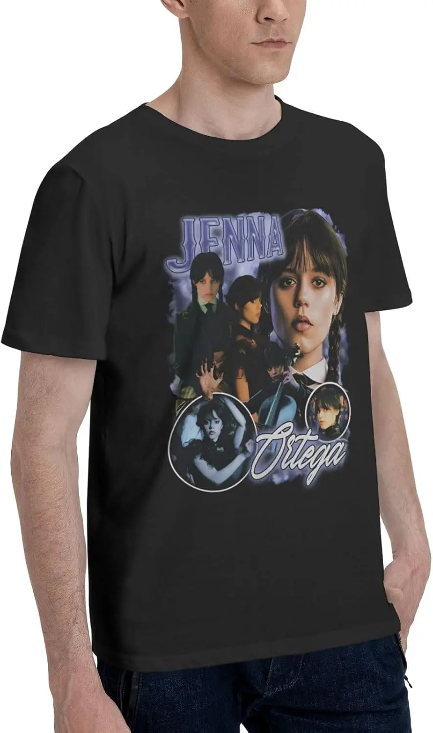 Jenna Ortega T Shirt Men's Summer Short Sleeve T-Shirt Crewneck Casual Tee