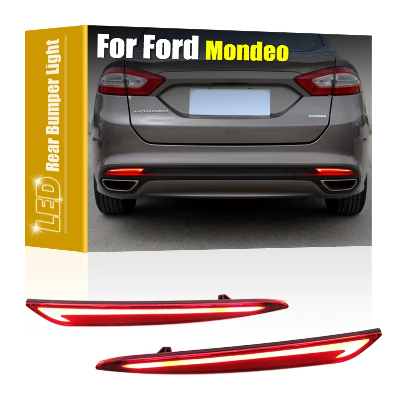 

2Pcs LED Taillight Rear Bumper Reflector Lamp Assembly Driving Brake Turn Signal Light For Ford Mondeo 2013 2014 2015 2016