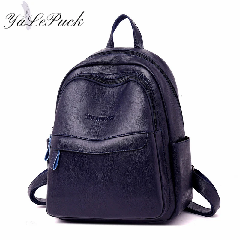 New Women Leather Backpack Designer Shoulder Bags for Women 2023 Back Pack School Bags for Teenage Girls Mochila Feminina