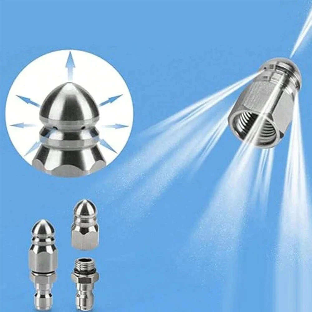Sewer Jetter Nozzle  Drain Jetter Hose Nozzle Multifunction 1/4 in  Washer Jetter Nozzle for Household Cleaning