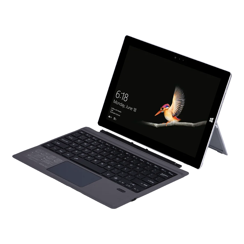 Microsoft Surface Pro 3 4 5 6 7 plus用のバックライト付きワイヤレス磁気キーボード,トラックパッド付き