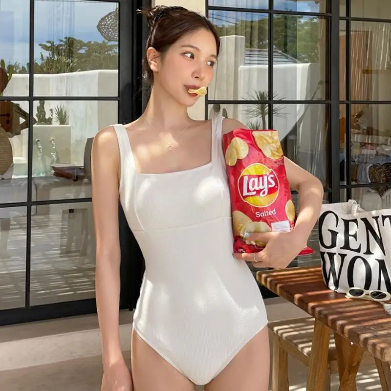 

Sexy Bal Swimsuit Korean Sle Beach Thermal Vaion Materni Cover up Women's Bla White Swimwear