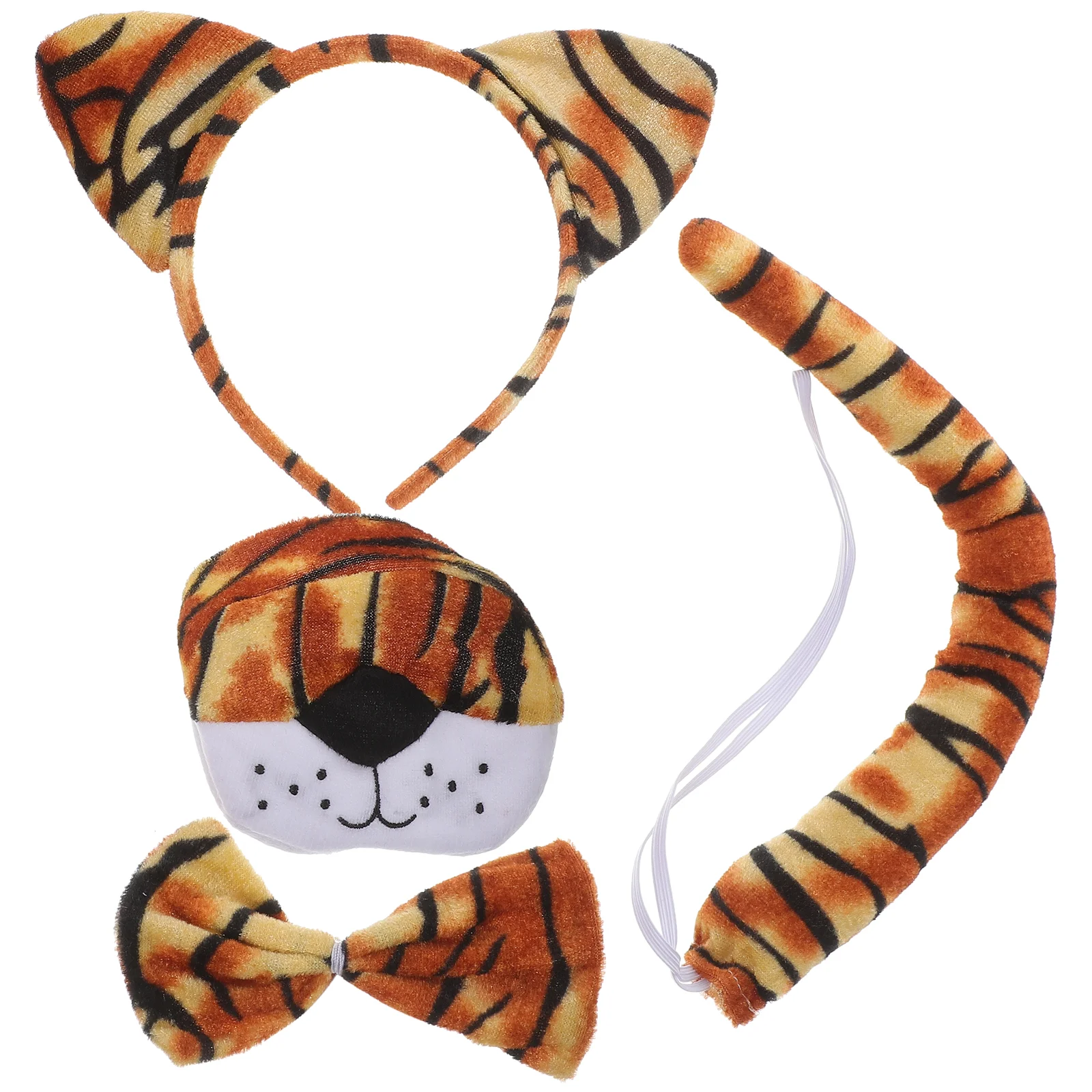 Tiger Headband Nose Ears Tail Kids Adult Lids Hair Fabric Costume Accessories Women The Outfit