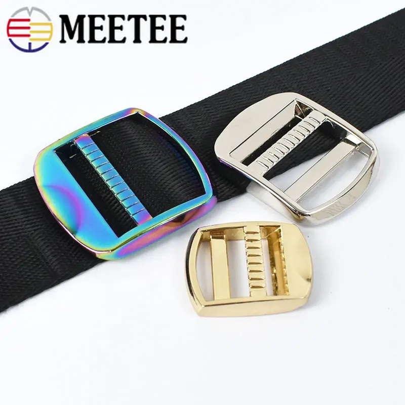 4/10Pcs Meetee 19-38mm Metal Adjust Bcukles Bag Strap Tri-Glide Ring Clasp Backpack Belt Webbing Hook DIY Hardware Accessories