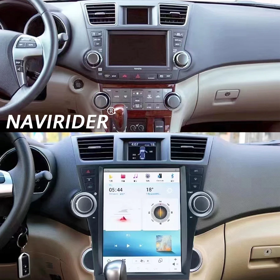 

12,1-дюймовый экран для Toyota Highlander 2007-2013, Bluetooth 4G, WIFI, Carplay, автомобильный радиоприемник, Android, мультимедийный плеер, стерео головное устройство