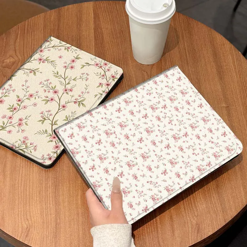 

Pink Floral Pattern Fabric Gift Tablet Case For Lenovo Xiaoxin Legion Pad Tab Pro GT Y700 Gen4 2 11 P11 M10 K10 3rd Plus Gen