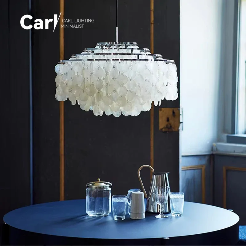 الحديثة الفاخرة شل الثريا لغرفة الطعام وغرفة المعيشة الثريا السقف الذهب/الكروم تصميم الثريا الشحن السريع #2